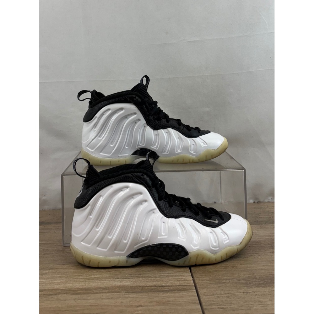 Nike Kids' White and Black Foamposite One Basketball Shoes